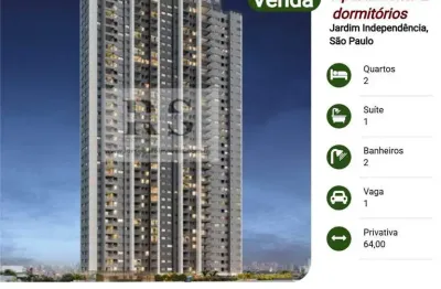 Apartamento 2 dormitórios para Venda em São Paulo, Jardim Independência, 2 dormitórios, 1 suíte, 2 banheiros, 1 vaga