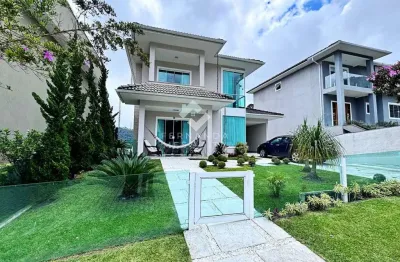 Casa de condomínio com vista para mulher de pedra à venda em teresópolis – 4 quartos, piscina e gourmet