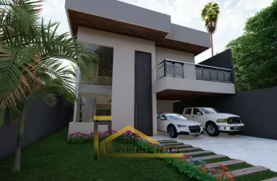 Espetacular casa à venda em araucária-pr, bairro iguaçu: 3 quartos, 3 suítes, 2 salas, 2 banheiros, 4 vagas de garagem, 350m².
