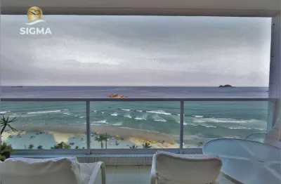 Frente mar - apartamento com 3 dormitórios à venda, 155 m²- pitangueiras - guarujá/sp