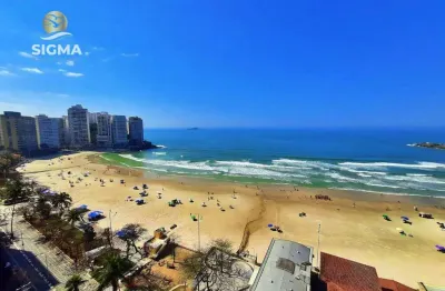 Apartamento na praia de frente para o mar com 3 dormitórios e 1 vaga - praia das pitangueiras, guarujá.