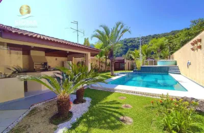 Casa à venda com 3 suítes - piscina e churrasqueira - condomínio com segurança e lazer - jardim albamar, guarujá/sp