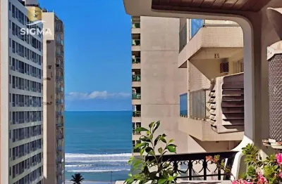 Vista mar - apartamento com 3 quartos sendo 1 suíte - condomínio com churrasqueira - 2 vagas - pitangueiras - guarujá/sp