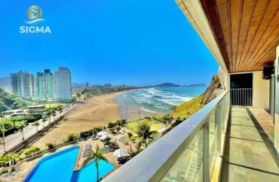 Frente mar - apartamento com 3 dormitórios à venda na praia das pitangueiras - guarujá/sp.