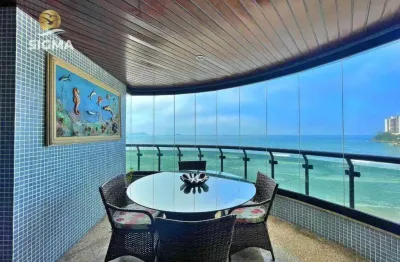 Apartamento frente para o mar  com 4 dormitórios sendo 3  suítes  à venda, 212 m² por r$ 2.200.000 - praia das astúrias - guarujá/sp