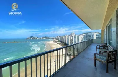 Apartamento alto padrão de frente para o mar nas pitangueiras com 6 suítes e 4 vagas - guarujá.