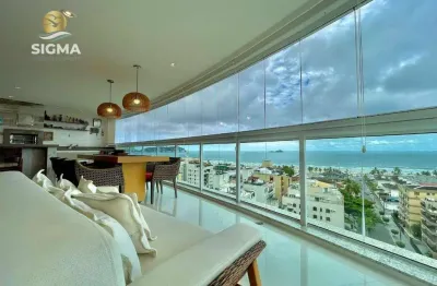 Apartamento na praia vista para o mar 3 suítes varanda gourmet 2 vagas enseada guarujá.