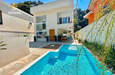 Alto padrão - casa à venda com 4 suítes - piscina e churrasqueira - 2 vagas - pernambuco ii - guarujá/sp