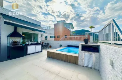 Cobertura à venda com 3 dormitórios - piscina e churrasqueira - 1 vaga - enseada - guarujá/sp