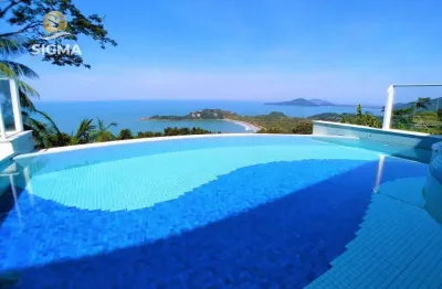 Casa na praia, alto padrão, vista mar, 4 suítes, lazer, 10 vagas, taguaíba, guarujá.