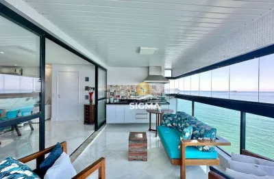 Frente mar - apartamento com 3 suítes à venda, 184 m² por r$ 1.750.000 - pitangueiras - guarujá/sp.