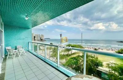 Frente mar - apartamento com 3 quartos sendo 1 suíte à venda, 180 m² por r$ 1.500.000 - pitangueiras - guarujá/sp.