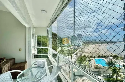Vista mar - apartamento com 3 quartos à venda, 126 m² por r$ 750.000 - pitangueiras - guarujá/sp.