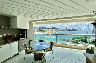 Frente mar - apartamento com 4 suítes à venda na praia das jardim astúrias - guarujá/sp.