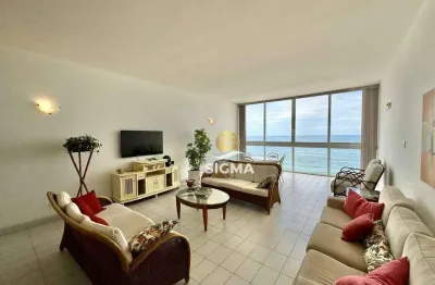 Frente mar - apartamento com 3 quartos sendo 2 suíte à venda na praia das pitangueiras - guarujá/sp.