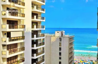 Vista mar - apartamento com 3 dormitórios - condomínio com piscina e churrasqueira - 2 vagas - pitangueiras - guarujá/sp.