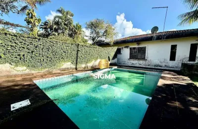 Casa em 2 lotes de terrenos, 3 quartos 1 suíte à venda, 300 m² por r$ 600.000 - balneario praia do perequê - guarujá/sp.
