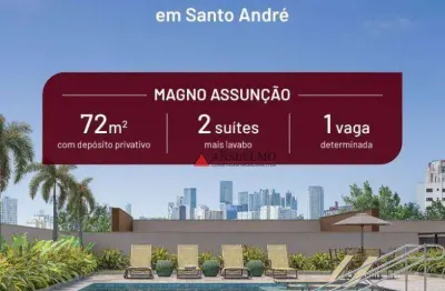 Apartamento com 2 dormitórios à venda, 72 m² por r$ 898.000,00 - vila assunção - santo andré/sp