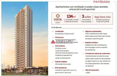 Apartamento com 3 dormitórios à venda, 134 m² por r$ 1.395.000,00 - santa maria - santo andré/sp