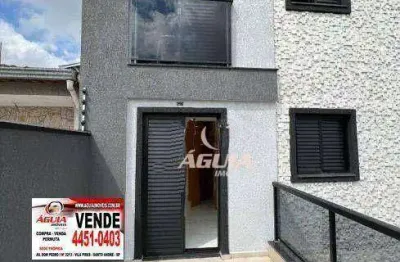 Apartamento garden com 2 dormitórios à venda, 45 m²+ quintal 26,56m²,  por r$ 390.000 - vila scarpelli - santo andré/sp
