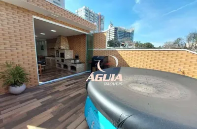 Cobertura com área gourmet completa, à venda, 65 m² + 65 m² por r$ 820.000 - vila assunção - santo andré/sp