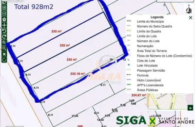 Terreno à venda, 928 m² por r$ 2.780.000,00 - vila alzira - santo andré/sp