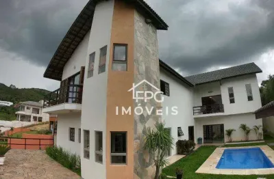 Casa com 4 dormitórios, 550 m² - venda por r$ 2.000.000,00 ou aluguel por r$ 9.450,00/mês - clube da montanha - atibaia/sp