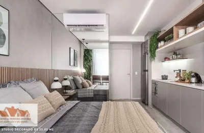 Bela vista apartamento studio a venda de 1 dormitorio 25m² novo com lazer completo!