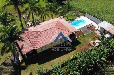 Chácara com 2 dormitórios à venda, 1600 m² por r$ 780.000,00 - zona rural - cambé/pr
