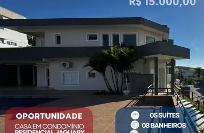 Casa em condomínio para locação em são josé dos campos, condomínio residencial jaguary, 4 dormitórios, 4 suítes, 6 banheiros, 4 vagas