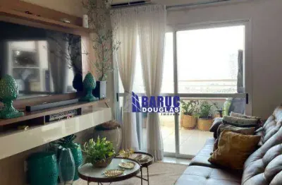 Vende-se lindo apto mobiliado no parque pantanal 1 - apartamento com 3 quartos sendo 2 suítes, sacada com churrasqueira e pia, 02 vagas.