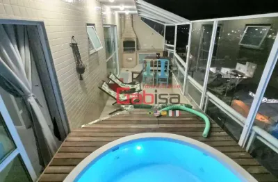 Cobertura semimobiliada  com 3 dormitórios à venda, 192 m² por r$ 950.000 - braga - cabo frio/rj