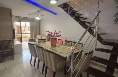 Cobertura mobiliada com 3 dormitórios à venda, 220 m² por r$ 990.000 - braga - cabo frio/rj