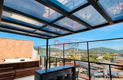 Cobertura com 3 dormitórios à venda, 130 m² por r$ 3.000.000,00 - passagem - cabo frio/rj