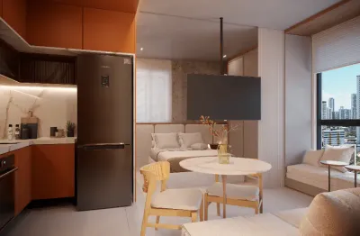 Apartamento studio no bairro da madalena, com área de lazer completa.