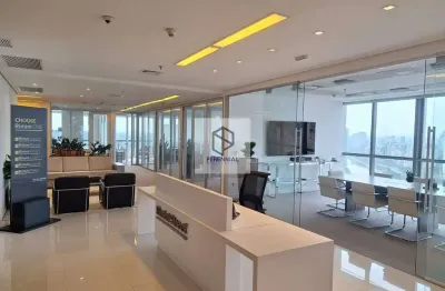 Laje corporativa mobiliada para locação no Itaim Bibi, São Paulo - 1.539 m²