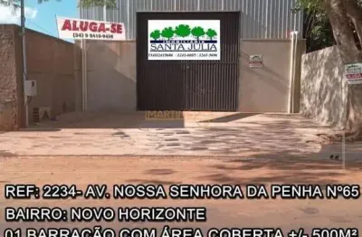 Pavilhão/galpão para alugar no bairro novo horizonte - araguari/mg