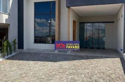 Condominio heimtal park. casa nova, contendo três quartos, sendo uma suíte com closet, sala ampla, wc social, lavabo, cozinha gourmet com churrasqueir