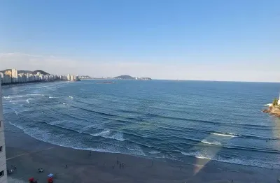 Praia de astúrias terraço grill, alto padrão, frente total ao mar, 2 garagens, lazer total, vista espetacular, melhor local.