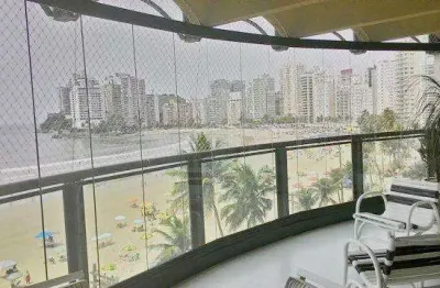 Praia de astúrias - alto padrão - lindo apartamento frente total ao mar - 2 garagens - lazer total - vista espetacular - melhor local.