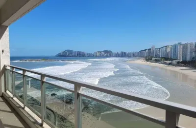 Apartamento conjugado, amplo frente total para o mar com linda vista