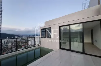 Cobertura duplex para venda em santos, josé menino, 3 dormitórios, 3 suítes, 4 banheiros, 2 vagas
