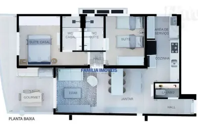 Apartamento com 2 quartos à venda na dom lara, --, boqueirão, santos por r$ 1.070.000