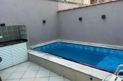 Casa em condomínio fechado com 3 quartos à venda na rua alfredo albertini, --, marapé, santos por r$ 1.190.000