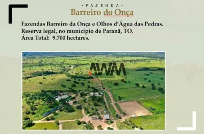 Fazenda à venda, 97000000 m² por r$ 110.000.000,00 - zona rural - paranã/to