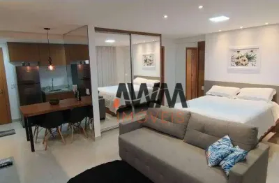 Apartamento mobiliado com 1 quarto à venda, 42 m²- setor oeste - goiânia/go