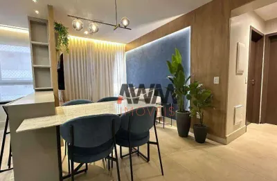 Apartamento mobiliado com 2 suites, para alugar, 68 m² - setor marista - goiânia/go(aluguel+condominio+iptu))