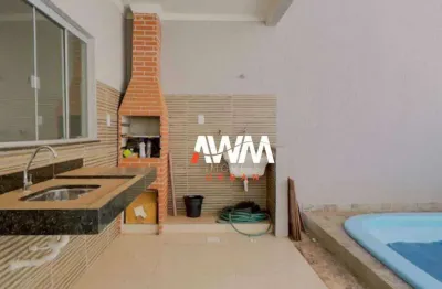 Casa à venda com piscina e churrasqueira em Aparecida de Goiânia – 3 quartos | 101 m² construídos | Terreno 195 m² | R$ 360.000,00