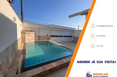 Excelente casa a 500 metros da praia com piscina e churrasqueira
