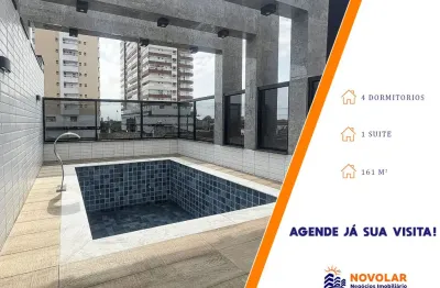 Triplex com 4 dormitórios no bairro guilhermina - praia grande